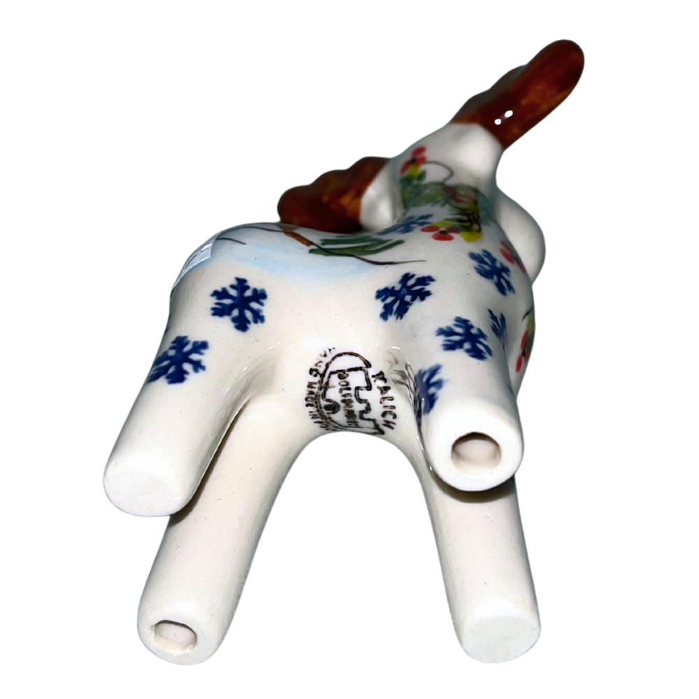 kalich polish pottery moose reindeer snowflakes - Polish Pottery